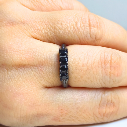 Eclipse Row | Black Spinel Ring