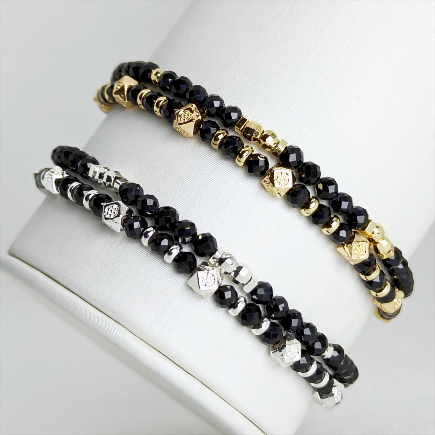 Midnight Guardians Duo | Black Spinel Bracelet Set