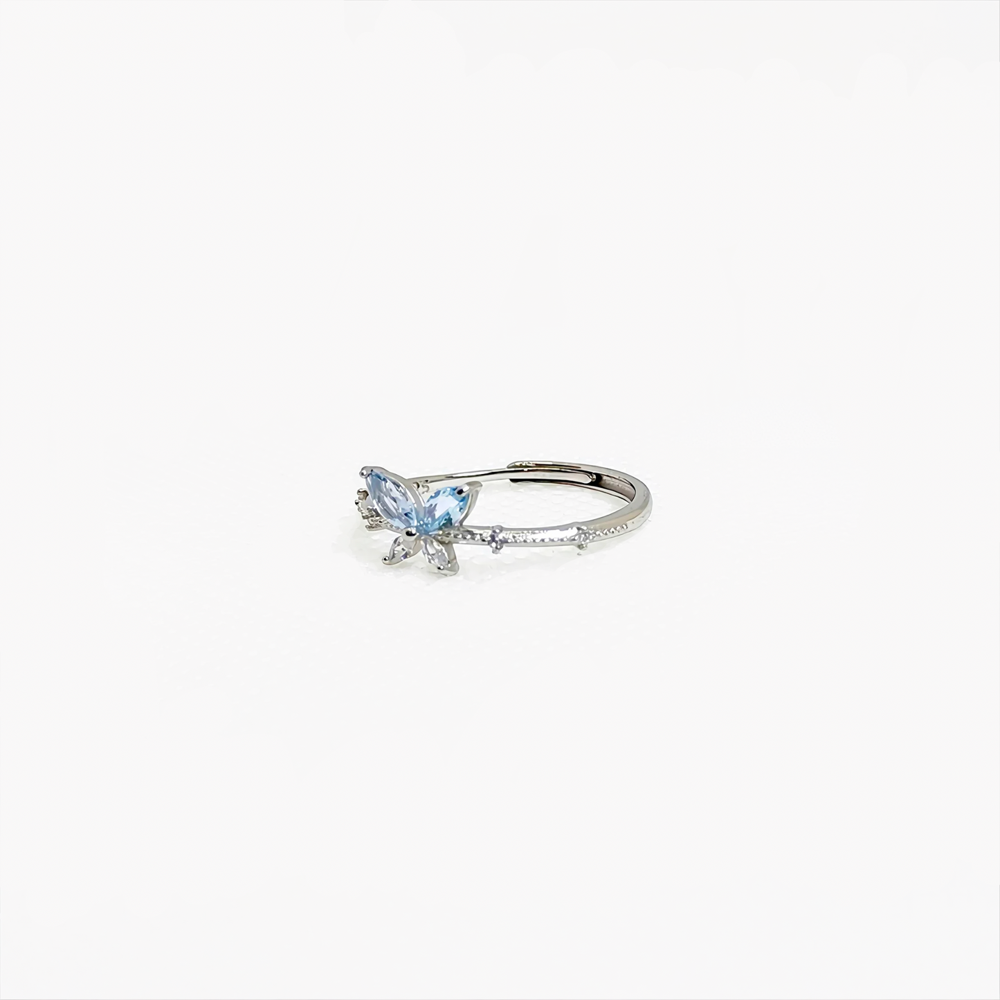 Wingveil Dawn | Aquamarine Butterfly Ring
