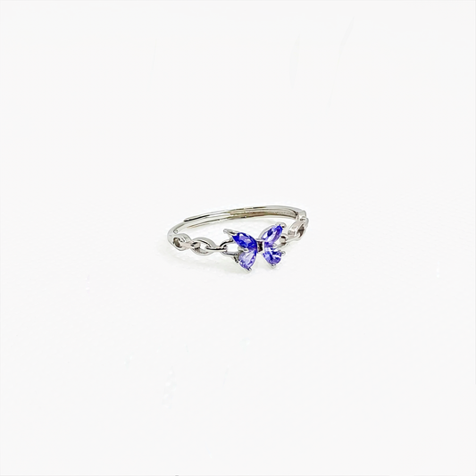 Wingveil Twilight | Tanzanite Butterfly Ring