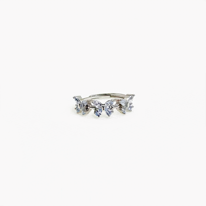 Wingveil Flutter Trio | Aquamarine Butterfly Ring