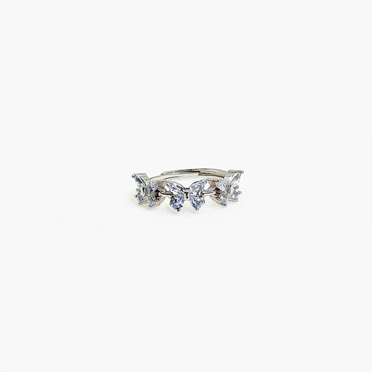Wingveil Flutter Trio | Aquamarine Butterfly Ring