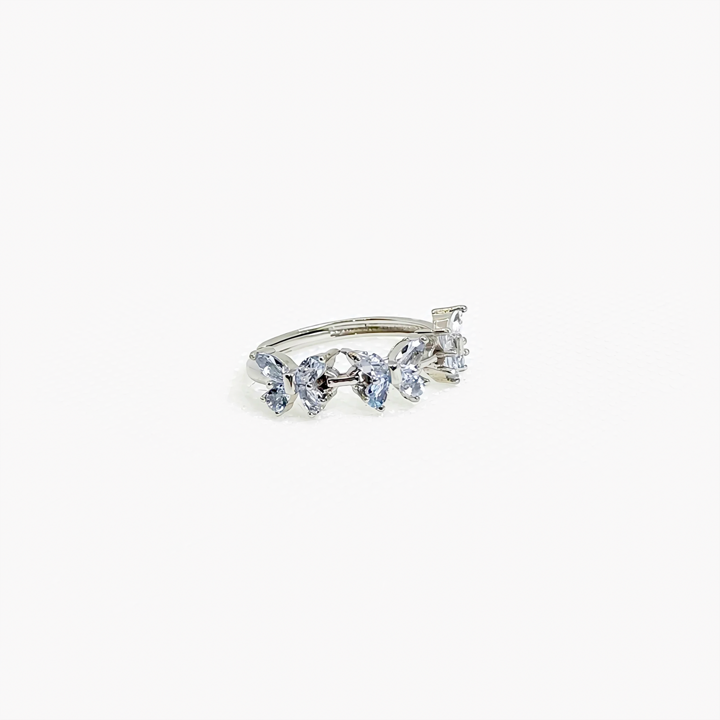 Wingveil Flutter Trio | Aquamarine Butterfly Ring