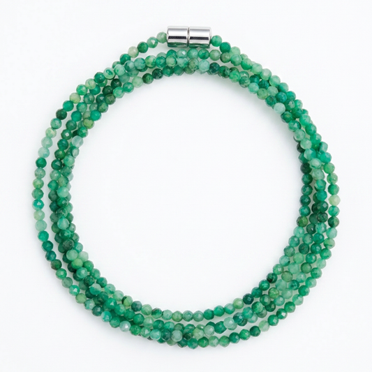 African Jade | Faceted Gemstone Wrap Bracelet or Necklace