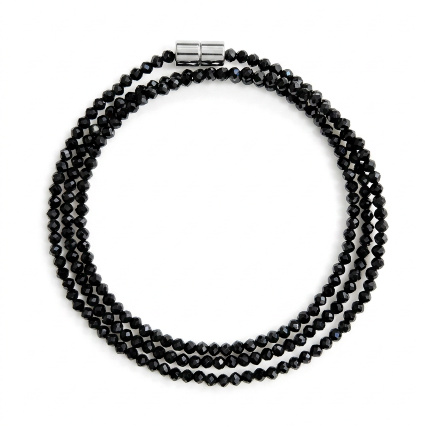 Black Spinel | Faceted Gemstone Wrap Bracelet or Necklace