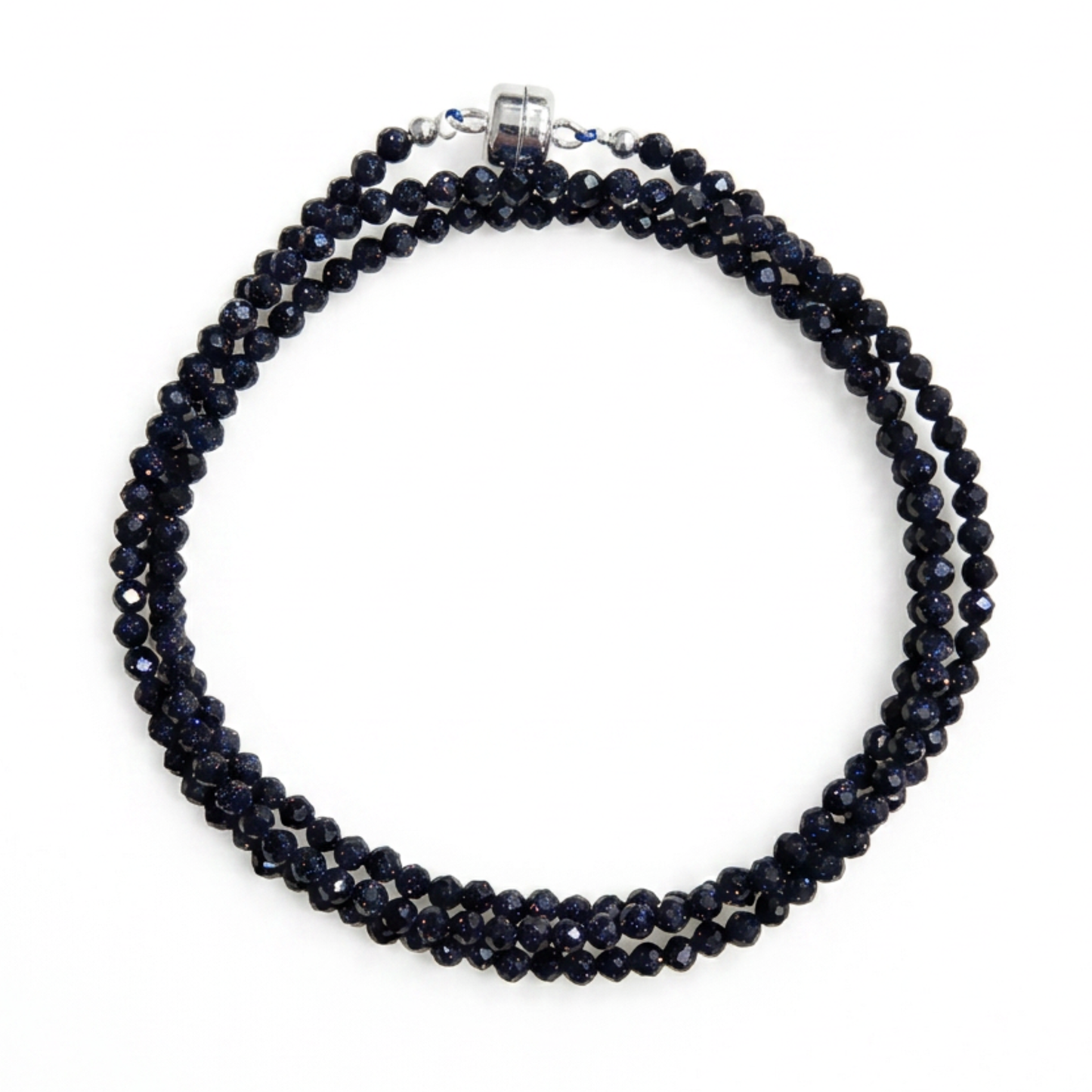 Blue Sandstone | Faceted Wrap Bracelet or Necklace