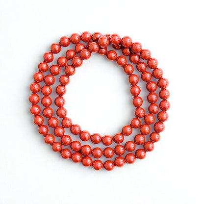Scarlet Flow | Cinnabar Triple Bracelet & Short Necklace