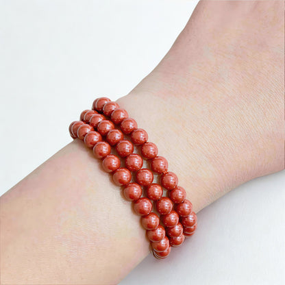 Scarlet Flow | Cinnabar Triple Bracelet & Short Necklace