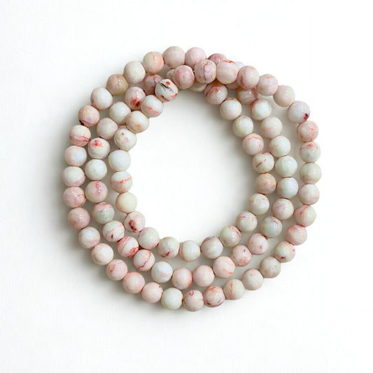 Petal Ash | Raw Cinnabar Beaded Wrap
