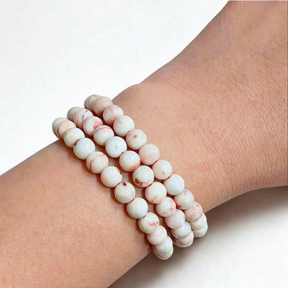 Petal Ash | Raw Cinnabar Beaded Wrap