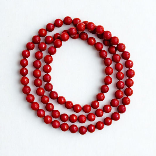 Scarlet Flow | Cinnabar Triple Bracelet & Short Necklace