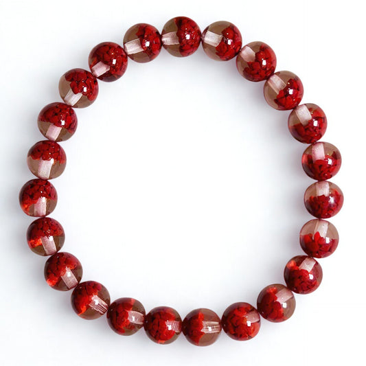 Scarlet Harmony | Polished Cinnabar Bracelet