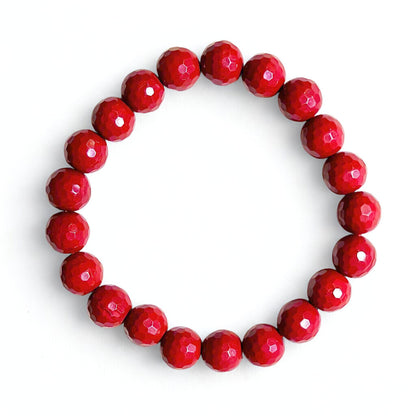 Crimson Grace | Faceted Cinnabar Bracelet