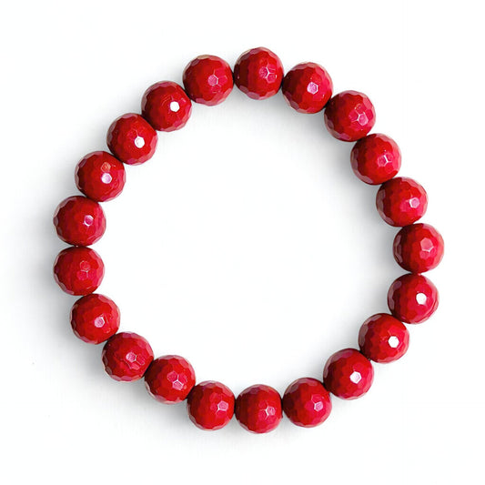 Crimson Grace | Faceted Cinnabar Bracelet