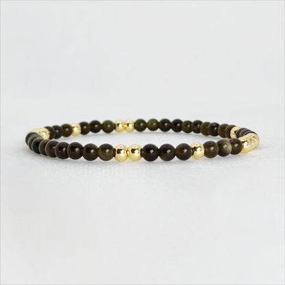 Midnight Ember | Golden Obsidian Bracelet
