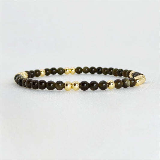Midnight Ember | Golden Obsidian Bracelet