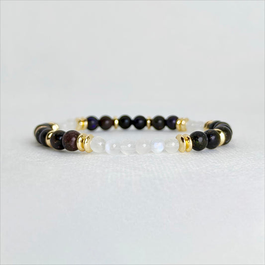 Midnight Oracle | Black Opal & Moonstone Bracelet