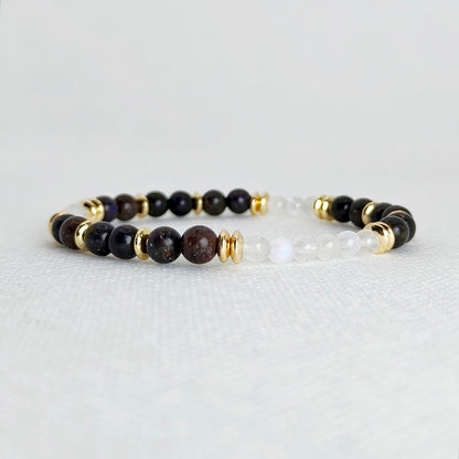 Midnight Oracle | Black Opal & Moonstone Bracelet
