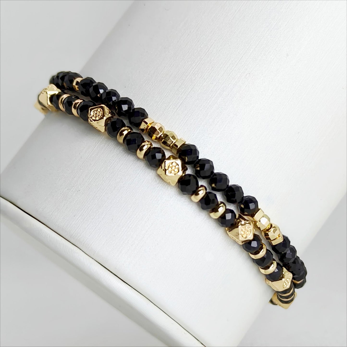 Midnight Guardians Duo | Black Spinel Bracelet Set