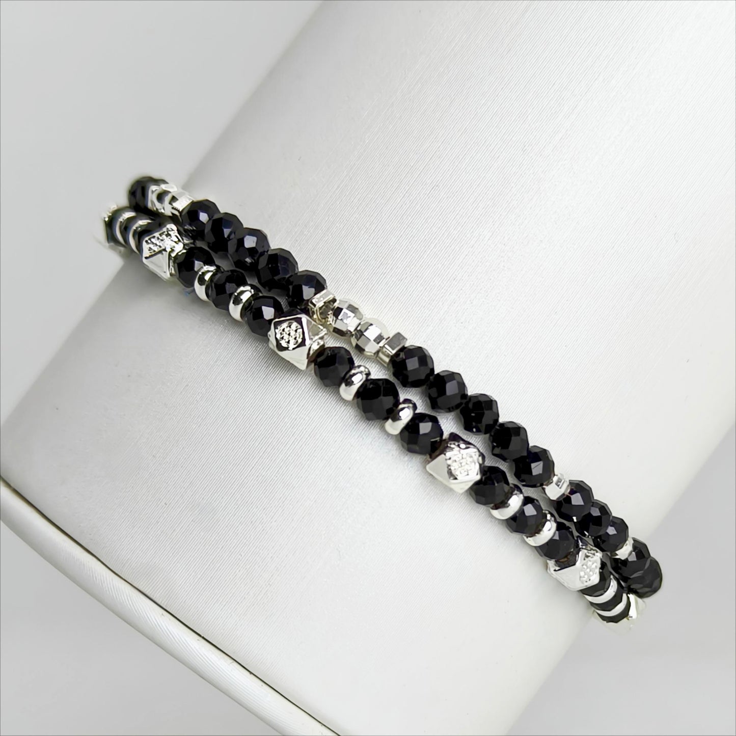 Midnight Guardians Duo | Black Spinel Bracelet Set
