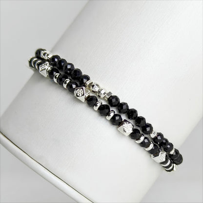 Midnight Guardians Duo | Black Spinel Bracelet Set
