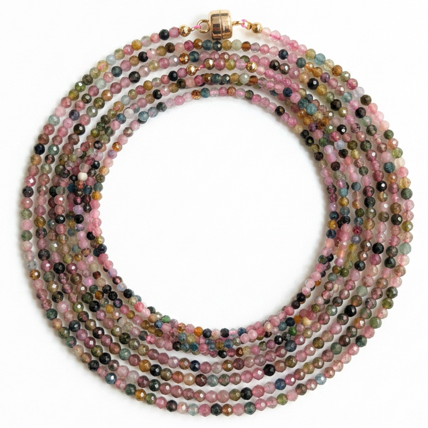 Colourful Tourmaline | Faceted Gemstone Wrap Bracelet or Necklace