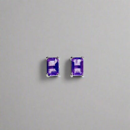 Lumen | Baguette-Cut Gemstone Stud Earrings