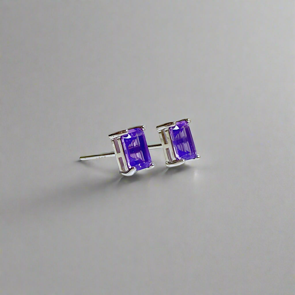 Lumen | Baguette-Cut Gemstone Stud Earrings