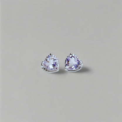 Lovelight | Heart-cut Gemstone Stud Earrings