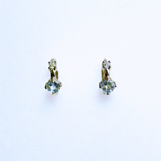 Azure Arc | Aquamarine Hoop Earrings