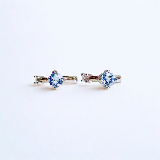 Azure Arc | Aquamarine Hoop Earrings