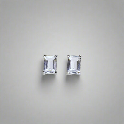 Lumen | Baguette-Cut Gemstone Stud Earrings
