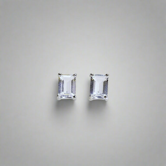 Lumen | Baguette-Cut Gemstone Stud Earrings