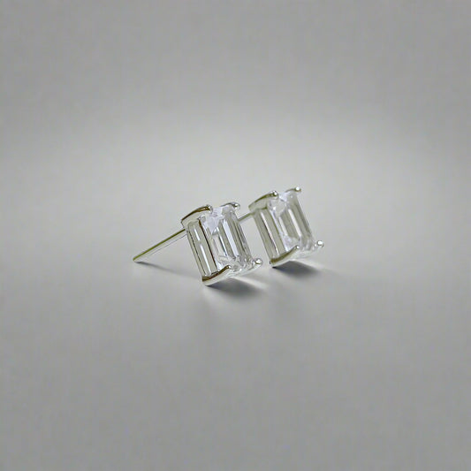 Lumen | Baguette-Cut Gemstone Stud Earrings