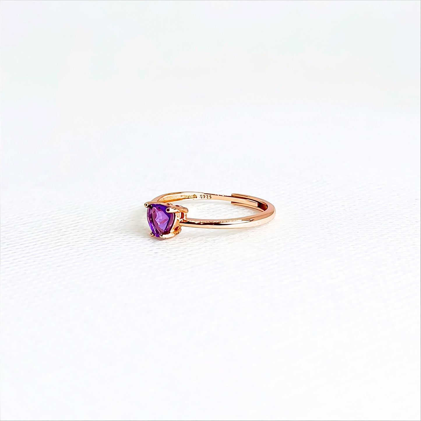 Violetspell | Amethyst Heart Ring (Rose Gold)
