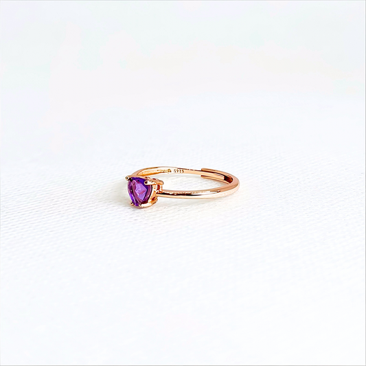 Violetspell | Amethyst Heart Ring (Rose Gold)
