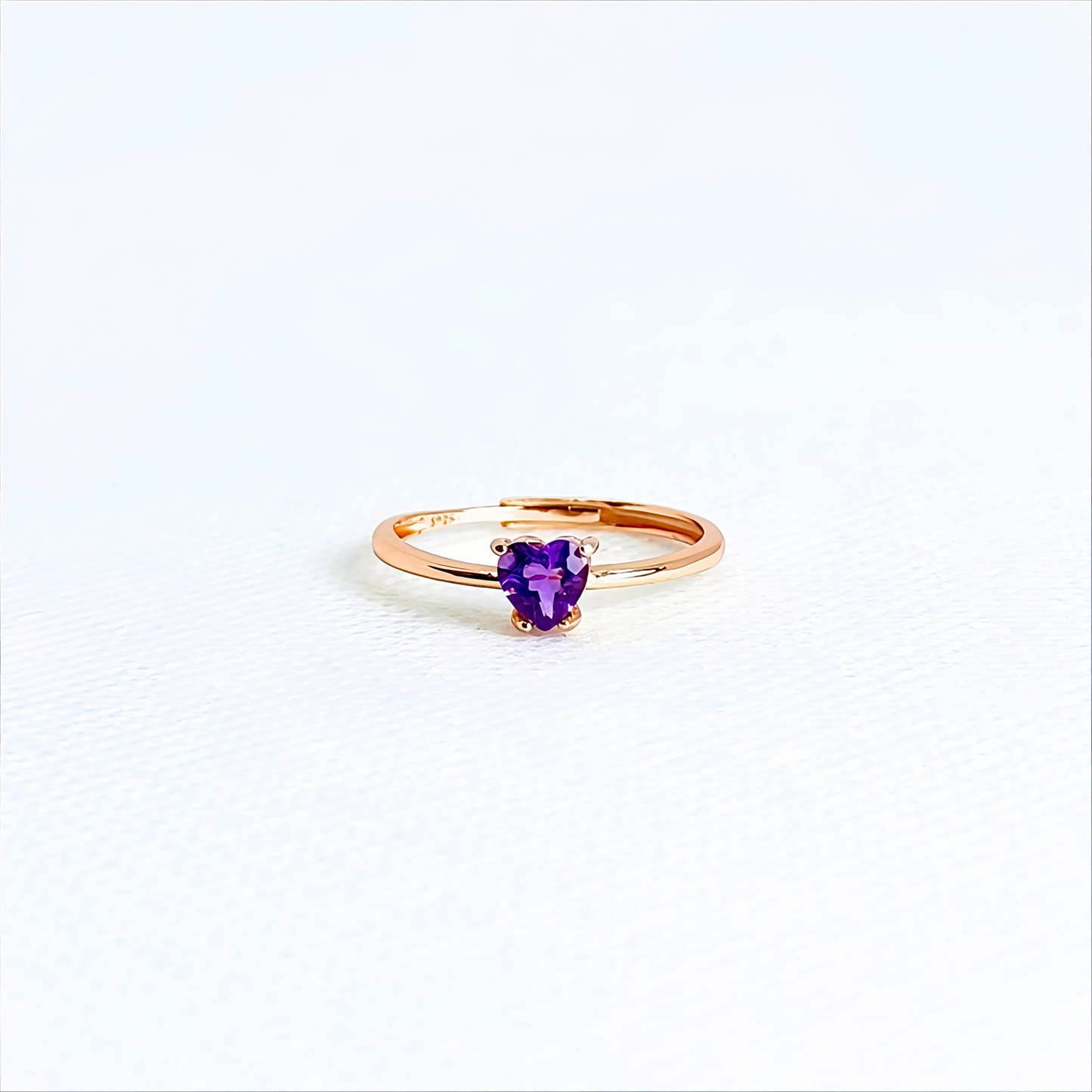Violetspell | Amethyst Heart Ring (Rose Gold)