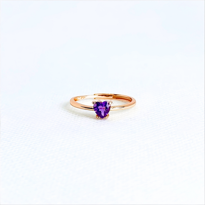 Violetspell | Amethyst Heart Ring (Rose Gold)