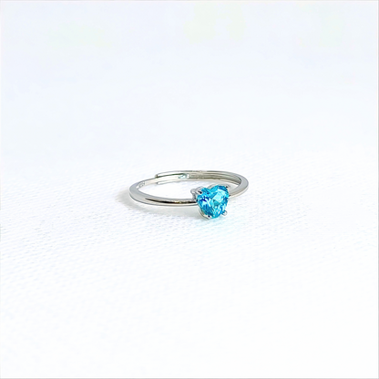 Azurewish | Blue Topaz Heart Ring