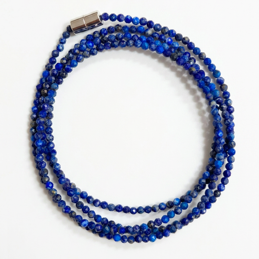 Lapis Lazuli | Faceted Gemstone Wrap Bracelet & Necklace