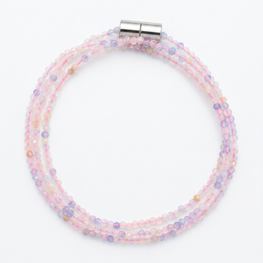Morganite | Faceted Gemstone Wrap Bracelet or Necklace