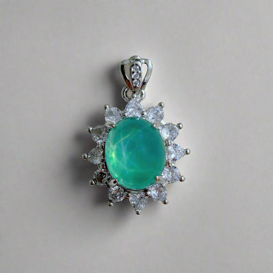 Sea Radiance | Lab-Grown Sapphire Sunburst Pendant