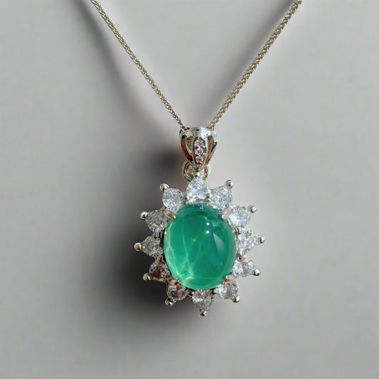 Sea Radiance | Lab-Grown Sapphire Sunburst Pendant