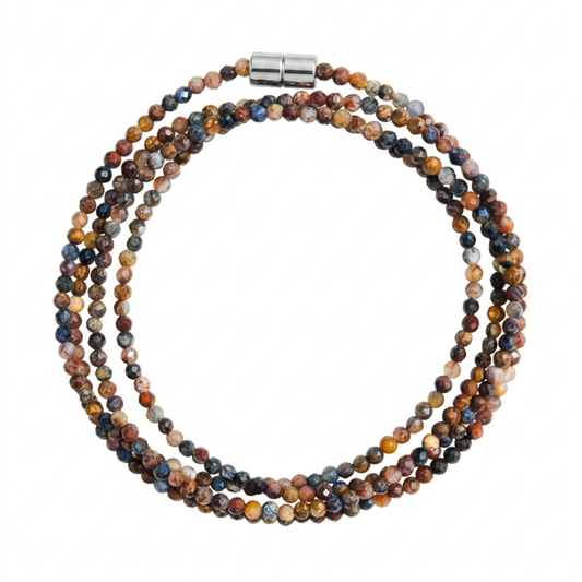 Pietersite | Faceted Gemstone Wrap Bracelet or Necklace