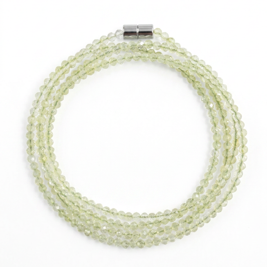 Prehnite | Faceted Gemstone Wrap Bracelet or Necklace