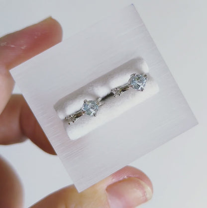 Azure Arc | Aquamarine Hoop Earrings