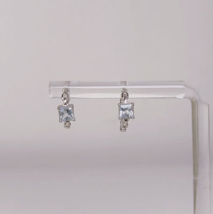 Celestia Link | Aquamarine Hoop Earrings