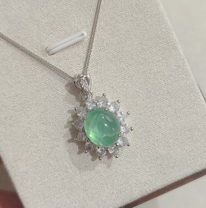 Sea Radiance | Lab-Grown Sapphire Sunburst Pendant