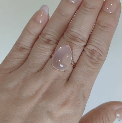 Blushdrop | Rose Quartz Teardrop Ring