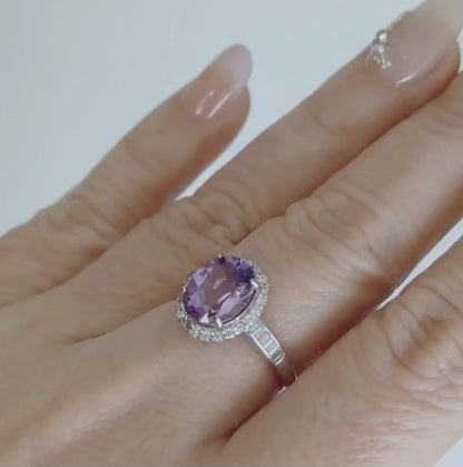 Moonveil | Amethyst Halo Ring